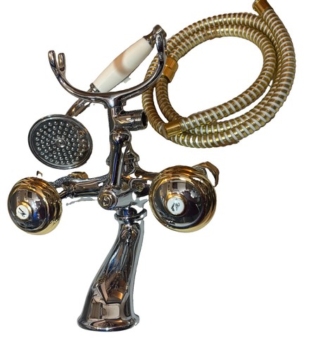 Retro wannenarmatur chrom gold - wannenarmatur,